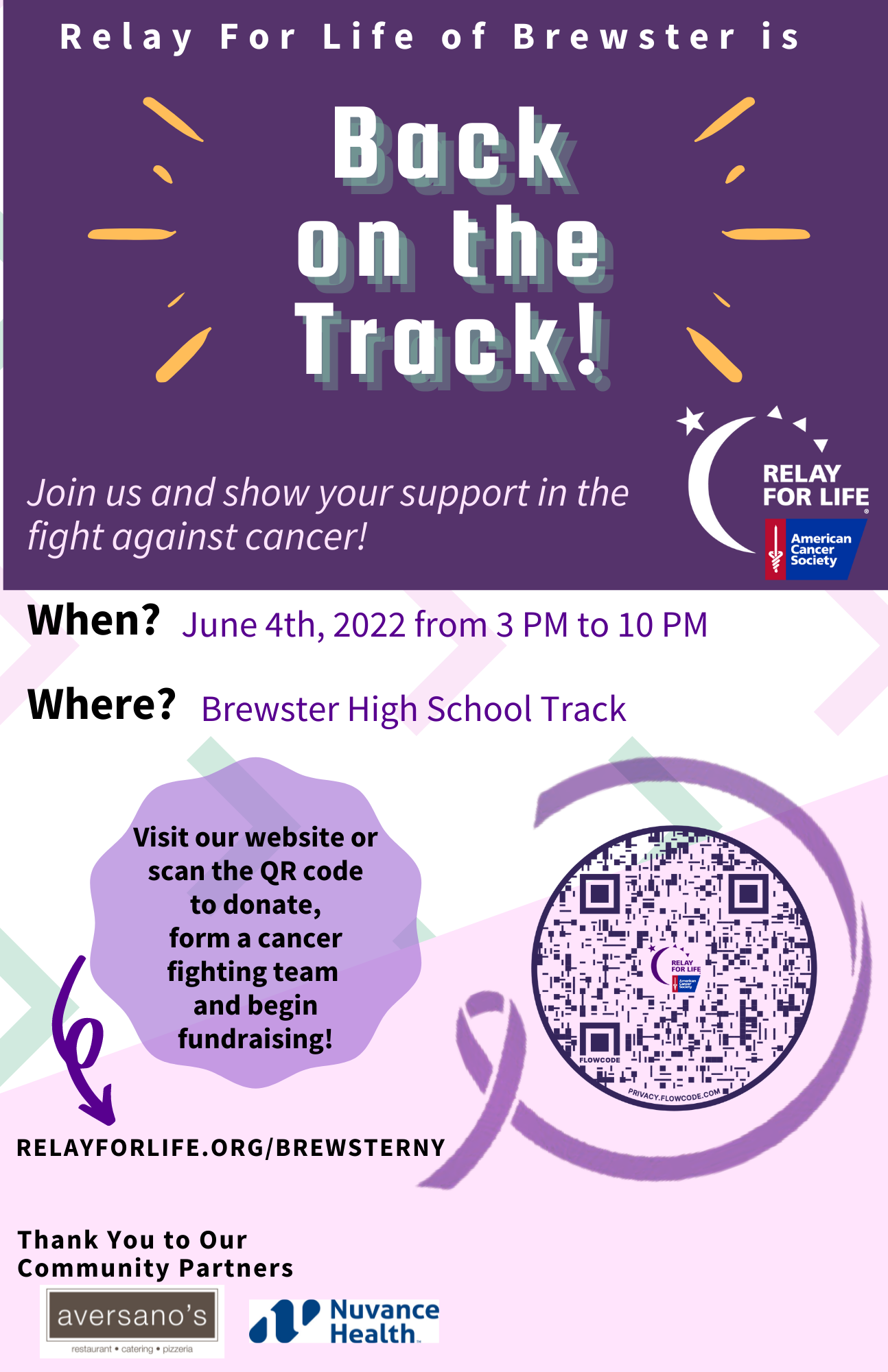 Relay for Life Brewster Event Flyer